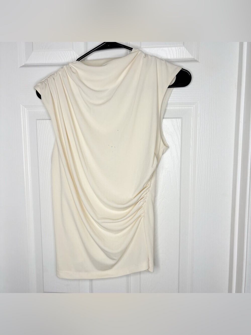 Zara Draped Sleeveless Top in Ivory